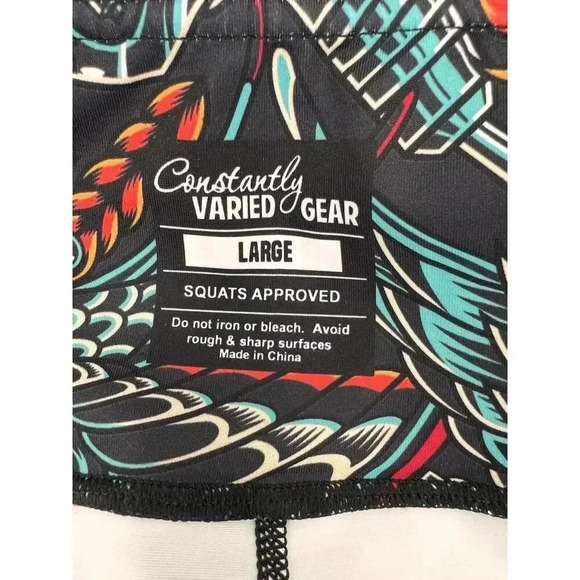 Constantly Varied Gear CVG RETIRED Tattoo Red Rose Capri Crossfit Leggings LARGE - Picture 8 of 9